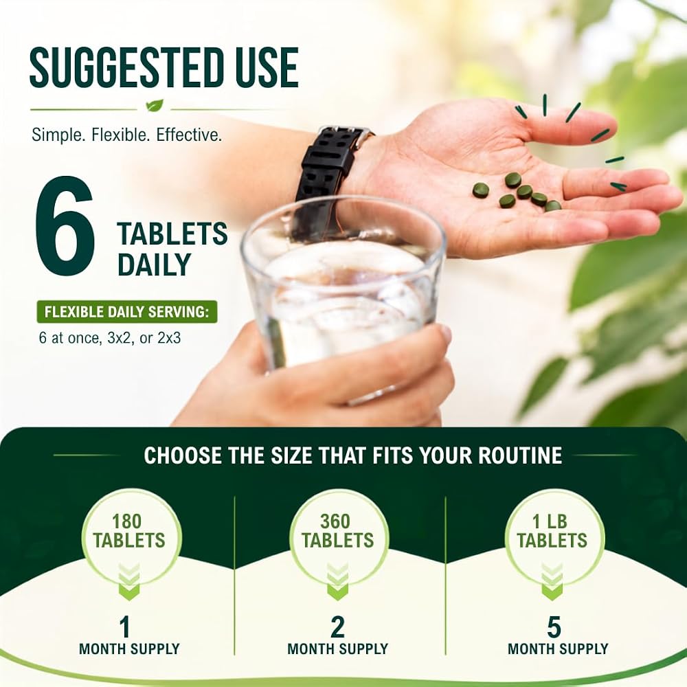 Earthrise Superfood California Grown Spirulina 500mg Tablets