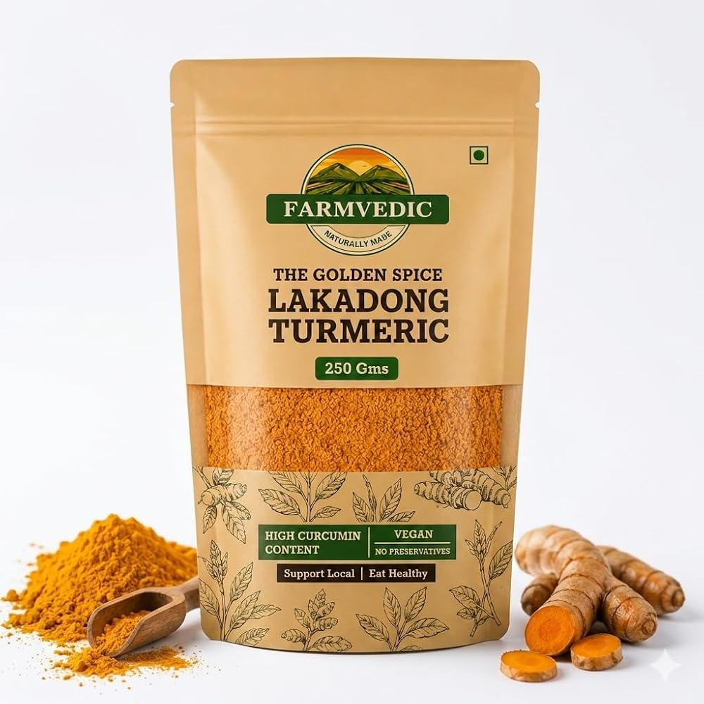 FARMVEDIC Organic Lakadong Turmeric Powder - 250g