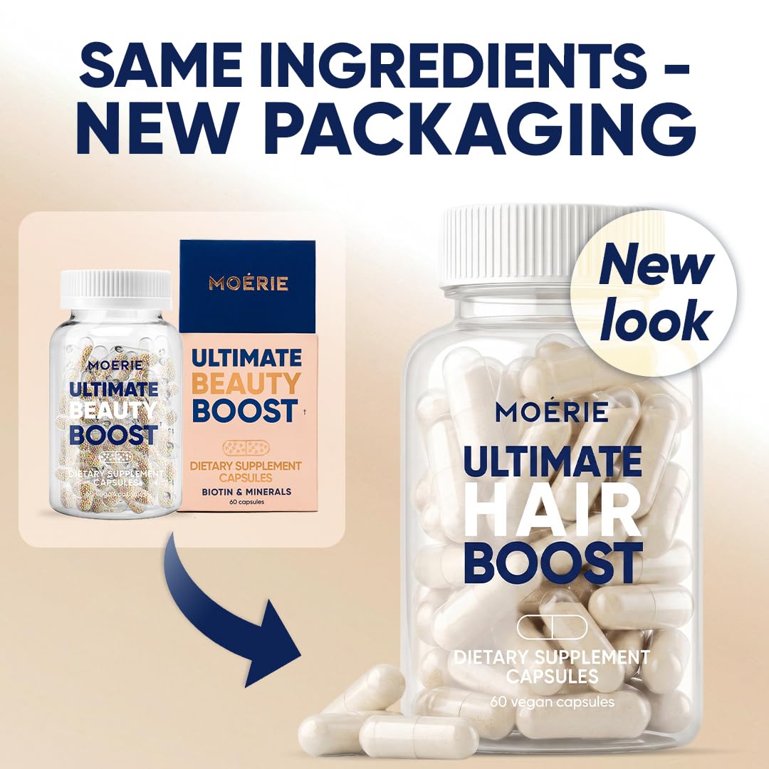 Moerie Ultimate Hair Boost Supplements for Hair, Skin, Nails - 60 Capsules - image 2