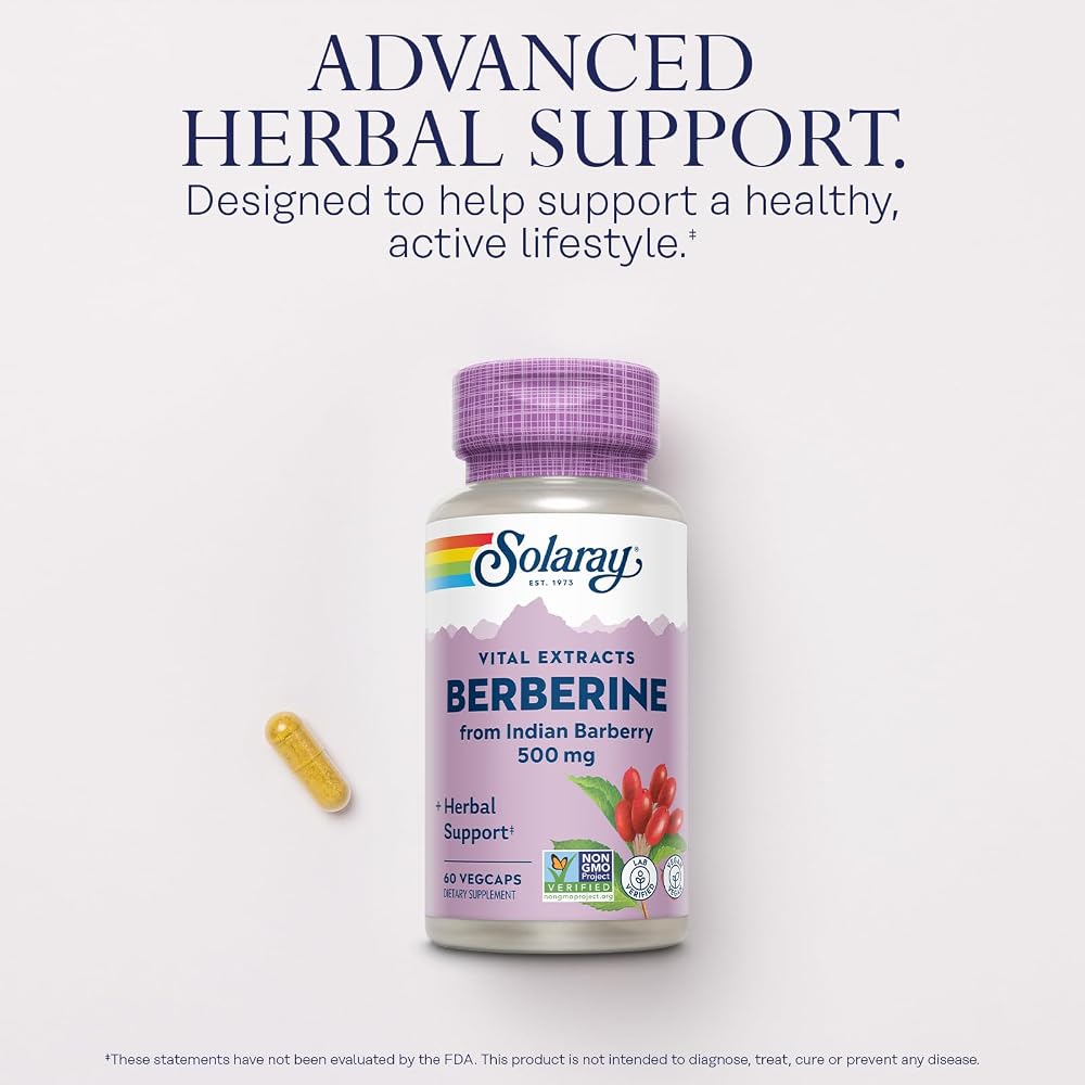 SOLARAY Berberine Extract 500 mg - 60 Capsules - image 3