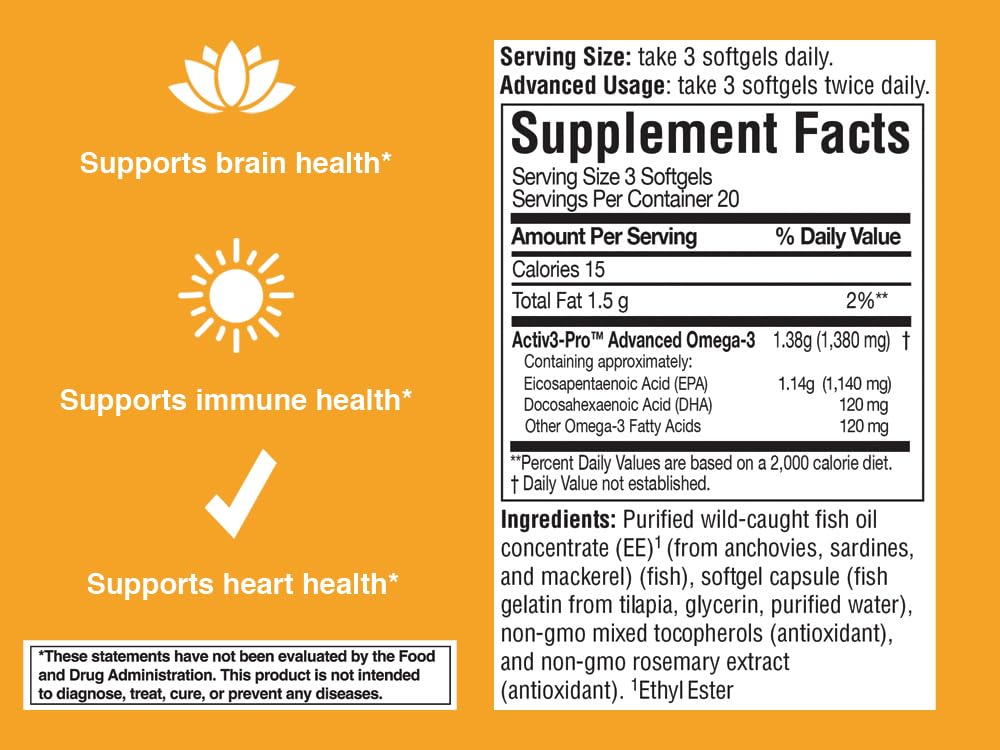 OmegaBrite 7010MD Advanced Omega-3 Formula - 60 Softgels - image 2