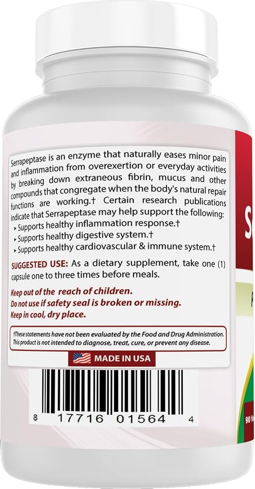 Best Naturals Serrapeptase 40000 SPUs 90 Vegetarian Capsules - image 10