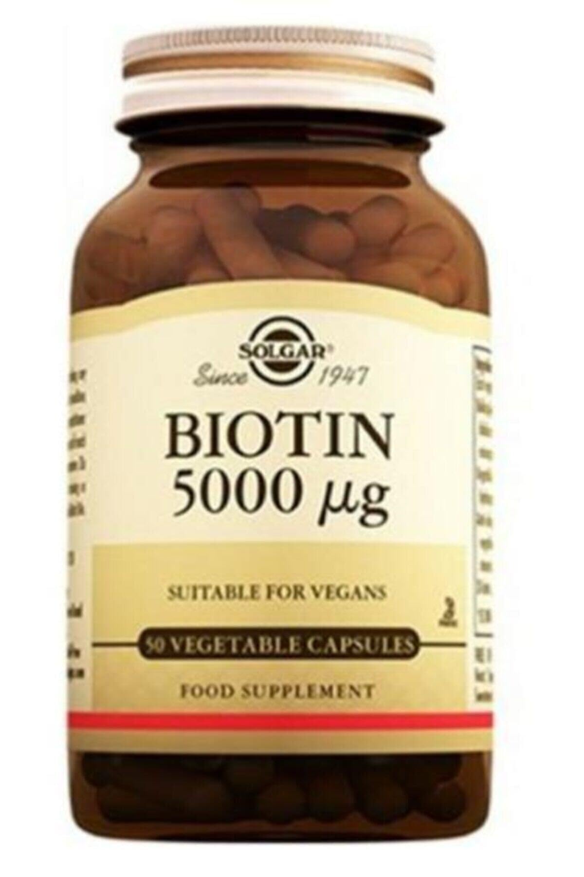 Solgar Biotin 5000 mcg - 50 Vegetable Capsules