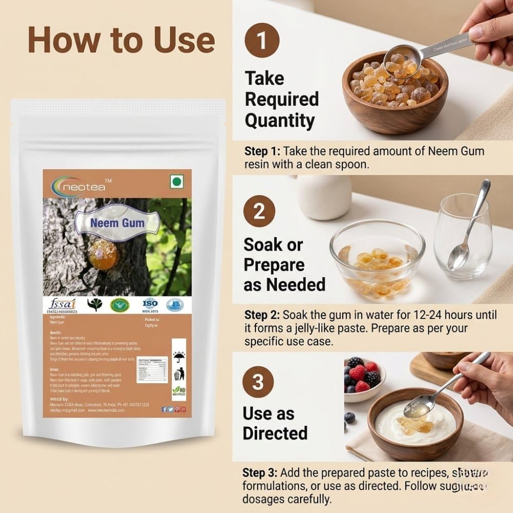 Neotea Dry Neem Gum Natural Herbal Resin - 200g - image 7