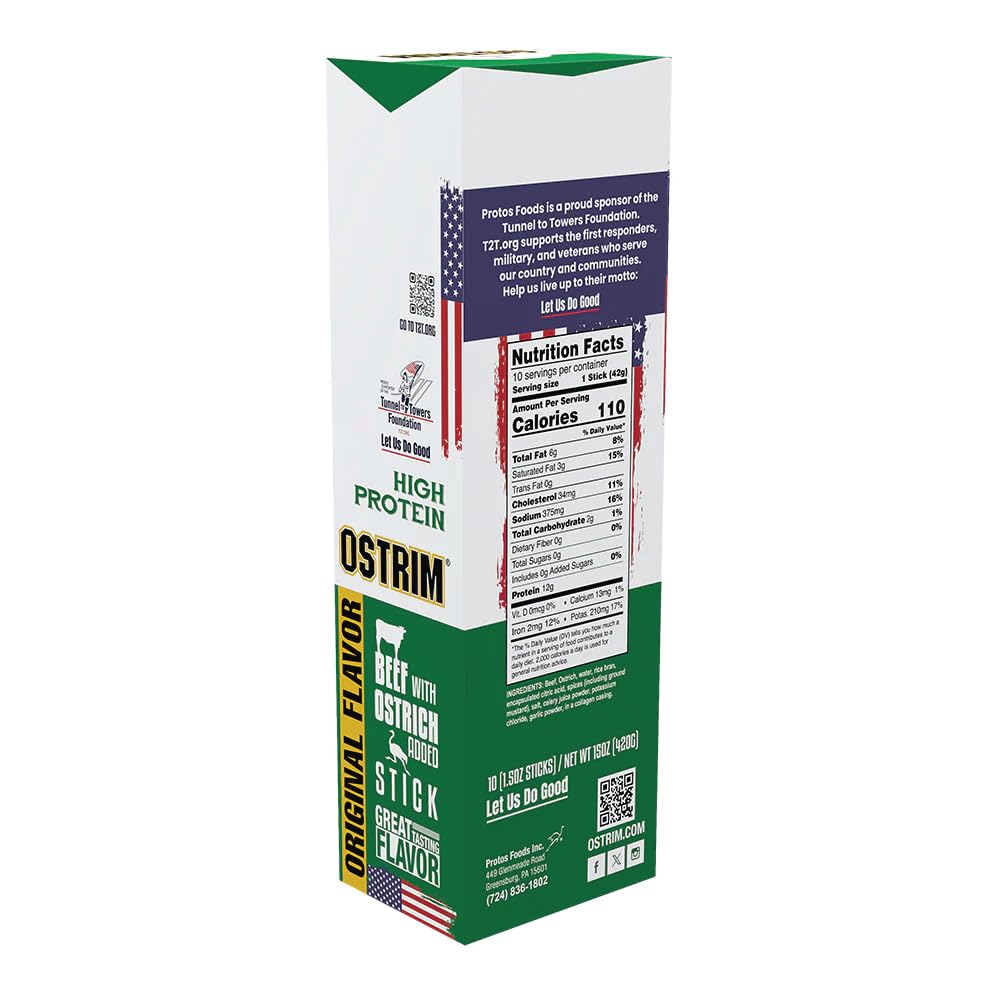 Ostrim Beef & Ostrich High Protein Snack Stick Original - 10 Pack - image 3