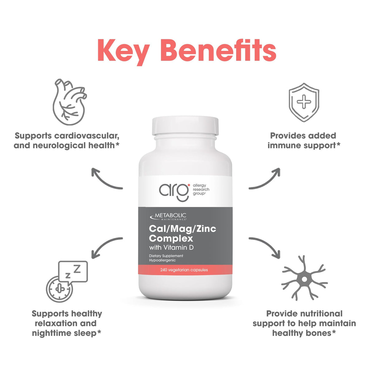 Metabolic Maintenance Cal Mag Zinc with Vitamin D - 240 Capsules - image 4