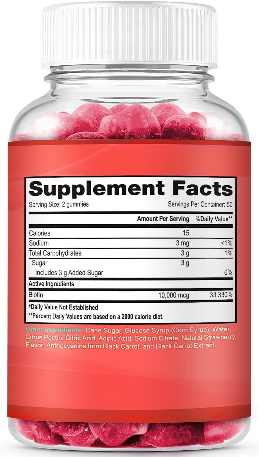 LifeCentric Health Biotin 10000mcg Gummies for Hair, Skin & Nails - 100 Count - image 7