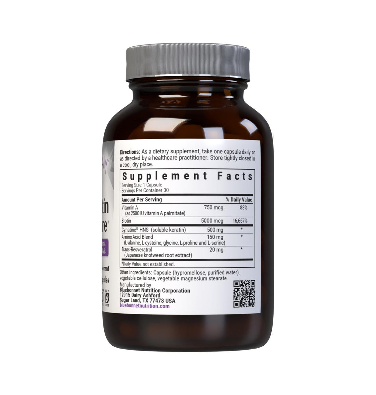 BlueBonnet Beautiful Ally Keratin Care Hair Supplement - 30 Vegetarian Capsules - image 2