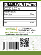 NutreeVit Ginkgo Biloba Herbal Supplement - 240 Capsules - image 2