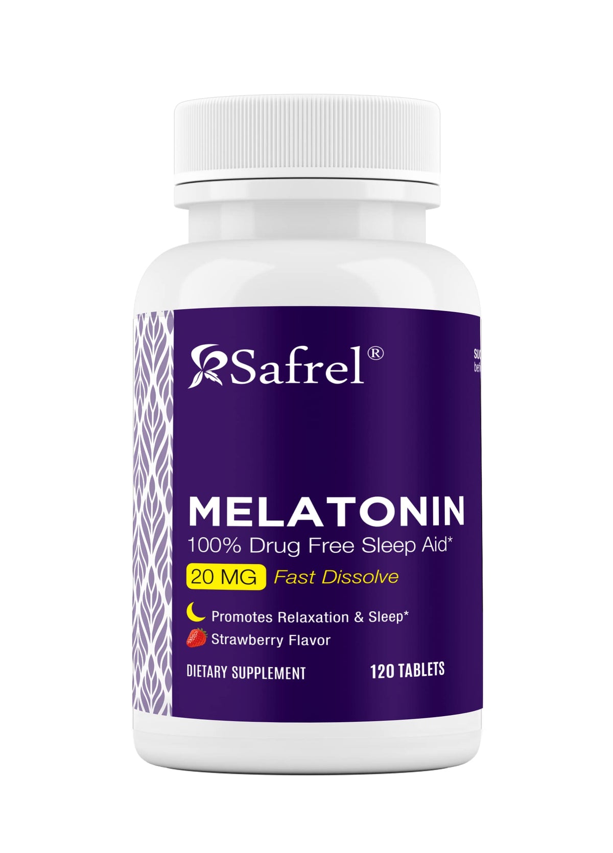 Safrel Melatonin 20mg Fast Dissolve Tablets Sleep Support - 120 Count
