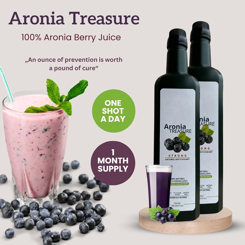 Aronia Treasure 100% Aronia Berry Juice - 2 x 25.36 Fl Oz - image 3