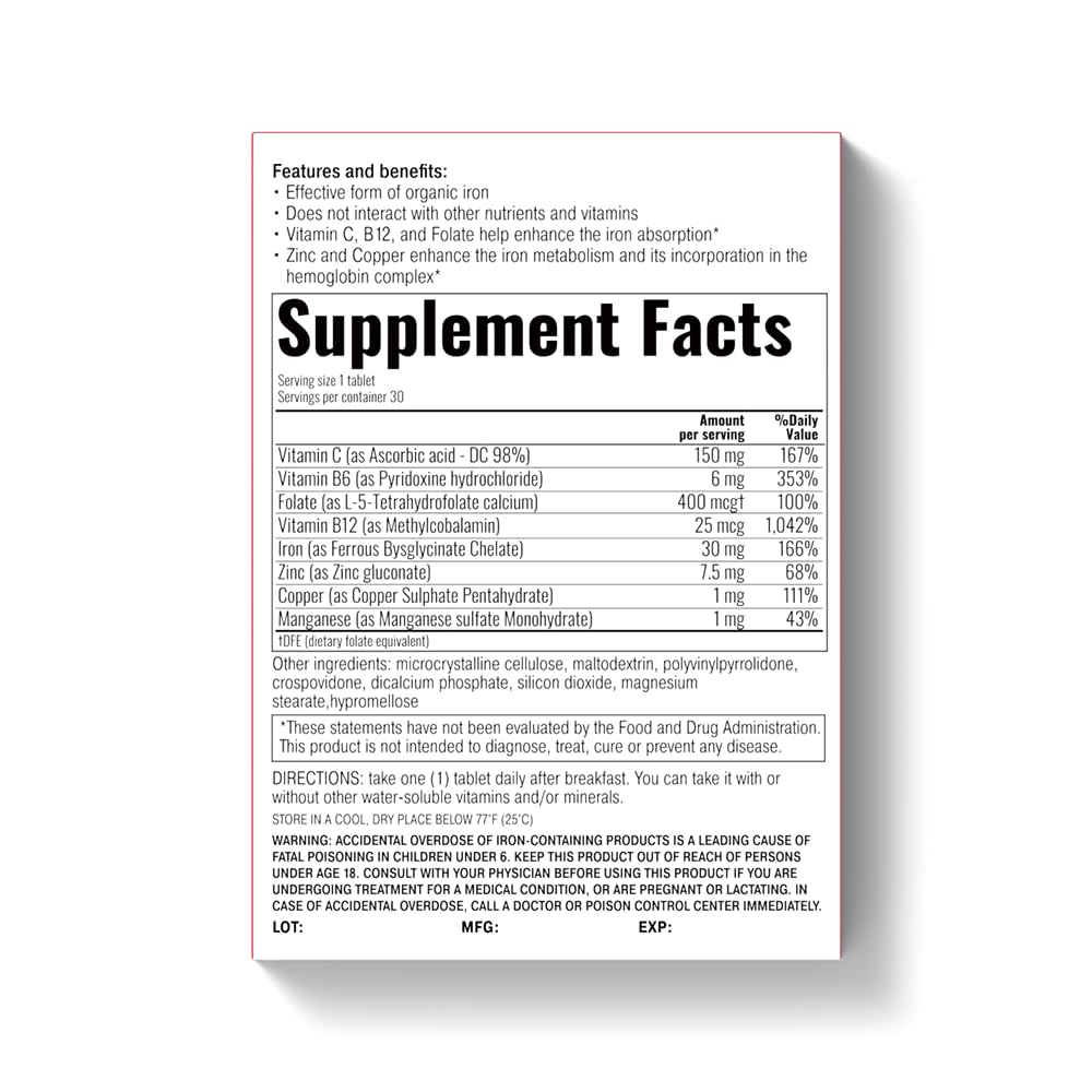 Synevit Ferrofect Iron Supplement Tablets - 30 Tablets - image 2