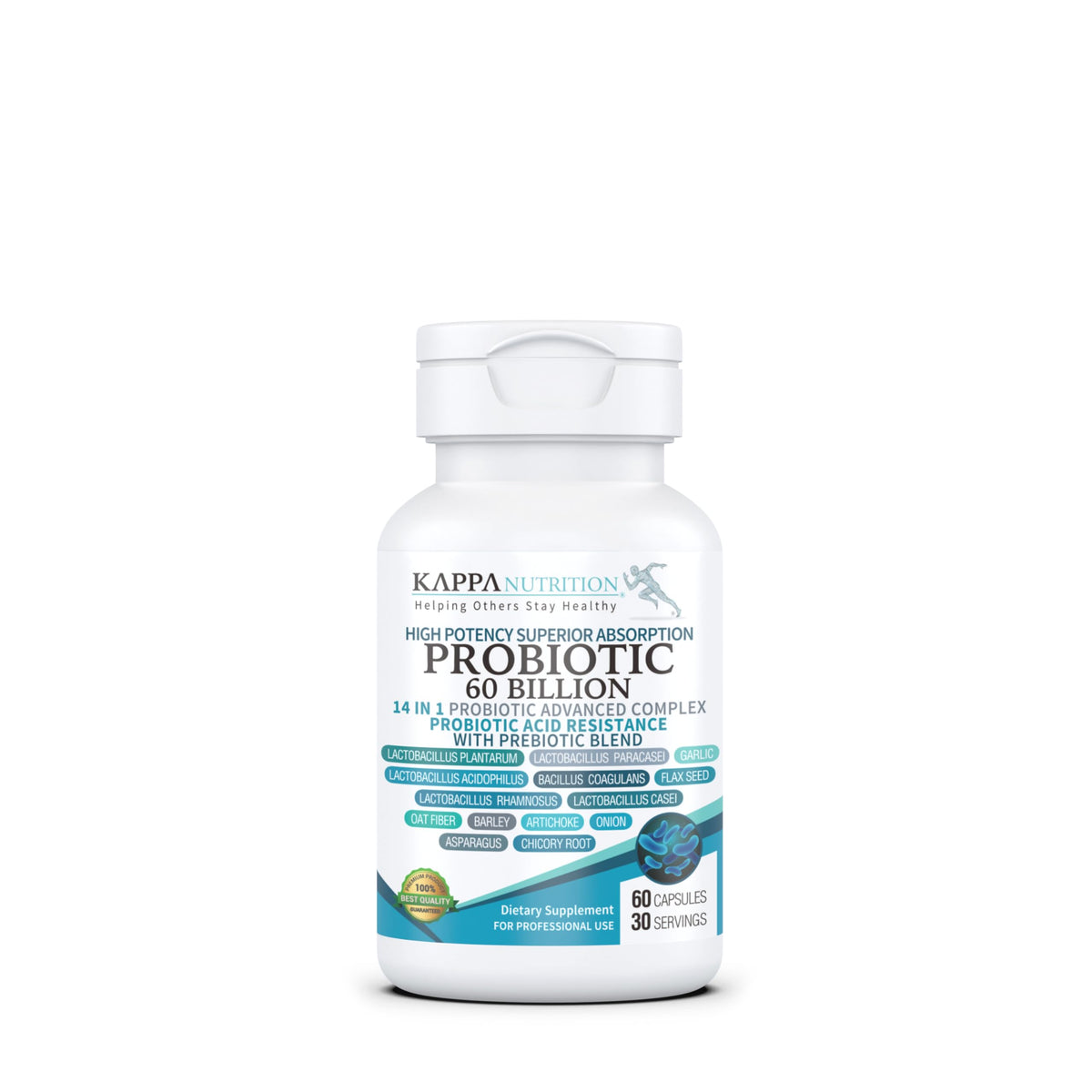 KAPPA NUTRITION Probiotic 60 Billion CFU 14 in 1 Formula - 60 Capsules