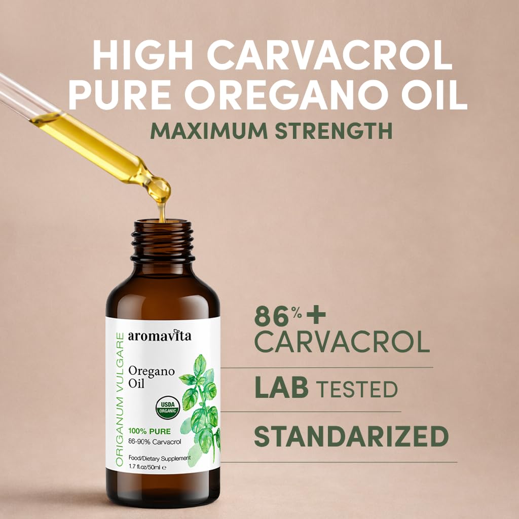 AROMAVITA Essential Oil of Oregano - 100% Pure Undiluted
