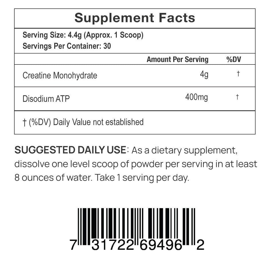 Jinfiniti Creatine Monohydrate + ATP Powder - 30 Servings - image 2