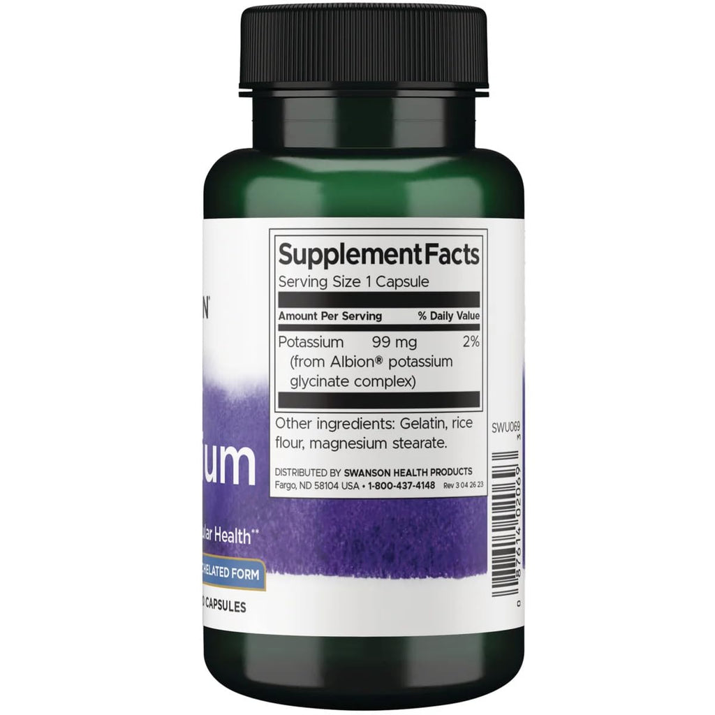 Swanson Albion Complexed Potassium 99 mg - 180 Capsules - image 2