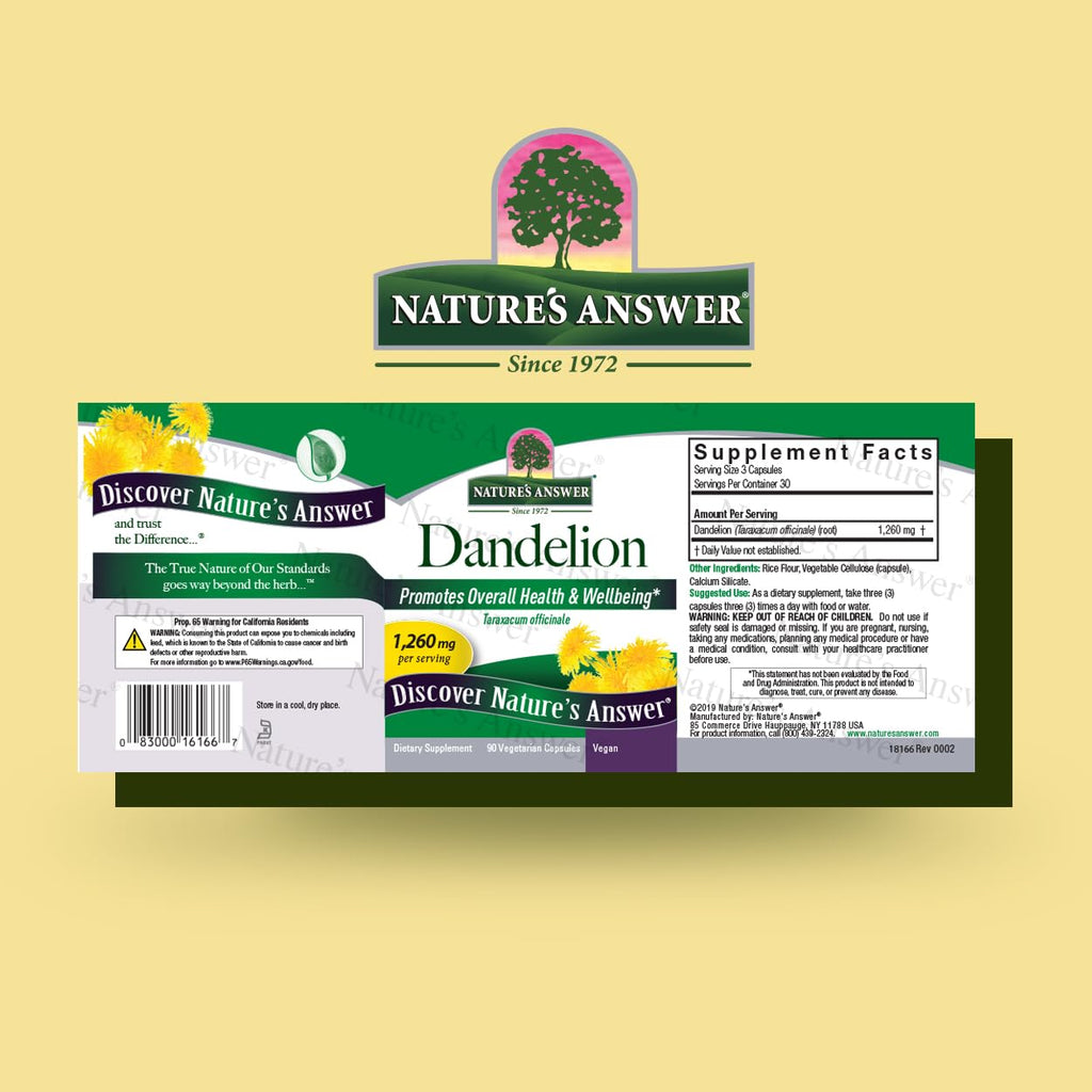Nature's Answer Dandelion Root Liver Support - 90 Vegetarian Capsules - image 2