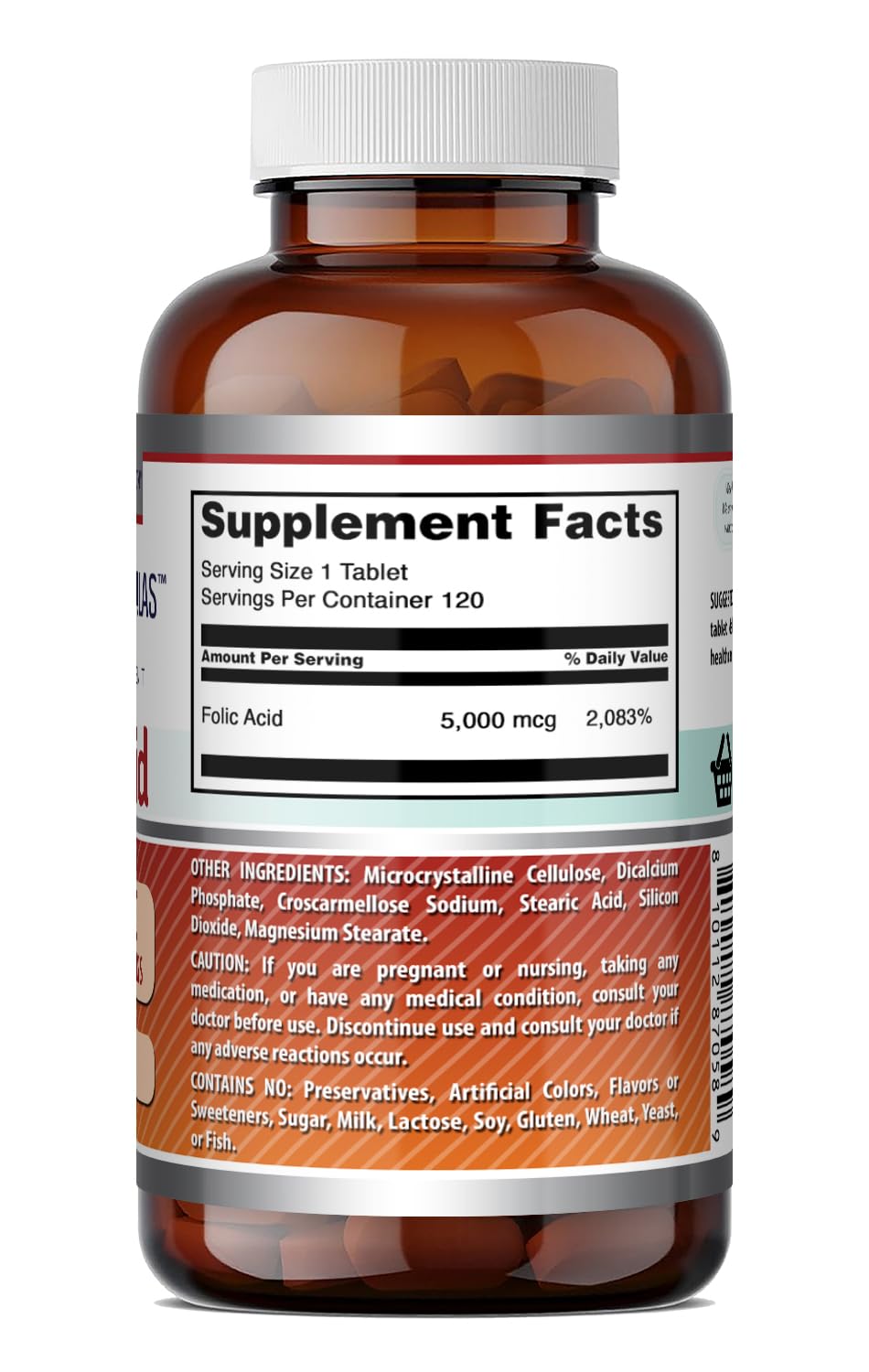 Amazing Formulas Folic Acid 5000 Mcg per Serving