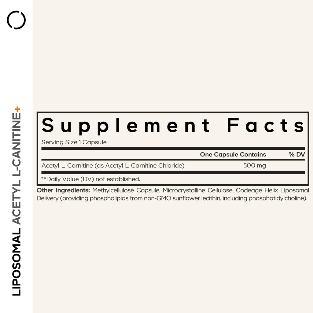 Codeage Liposomal Acetyl-L-Carnitine 500mg - 90 Capsules - image 2