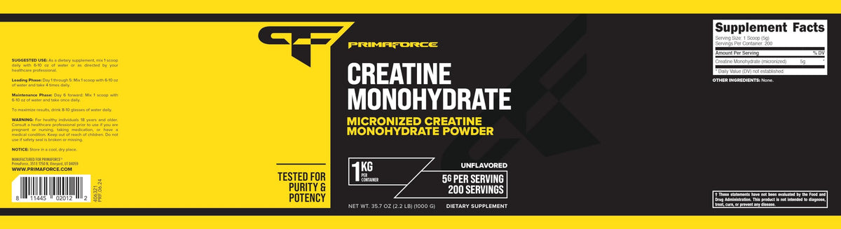 Primaforce Creatine Monohydrate Powder Micronized - 1000g - image 5