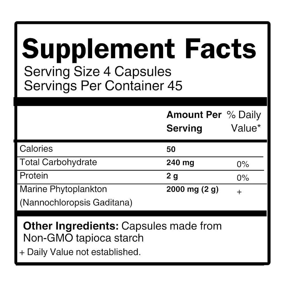 Longevity Herbs Marine Phytoplankton Omega-3 Vegan Capsules - 180 Count - image 3