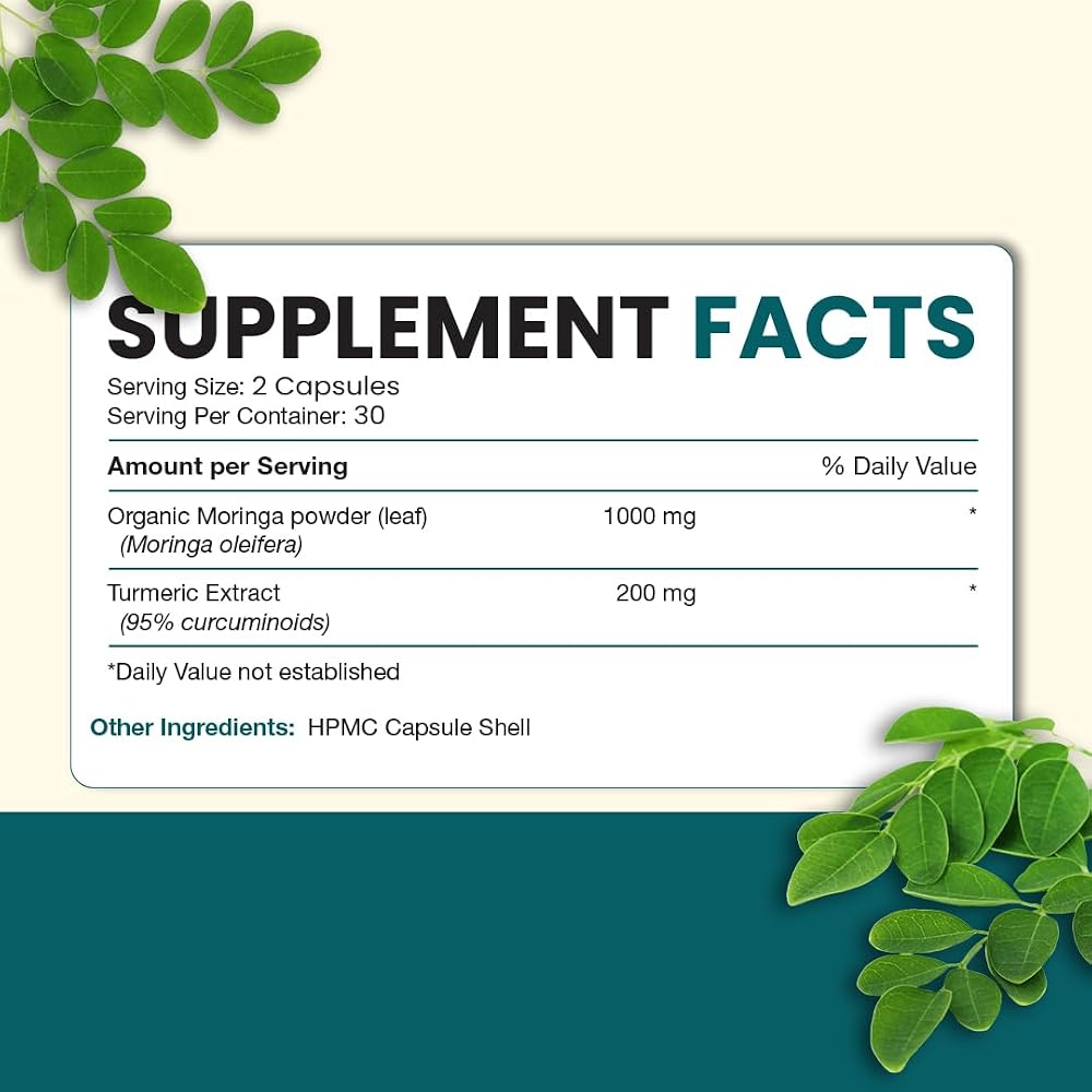 Integral Wellness Moringa with Curcumin Capsules - 60 Count - image 3