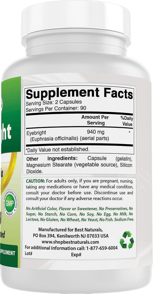 Best Naturals Eyebright 470 mg 180 Capsules - image 7