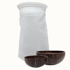 4Kay Collections Kava Strainer Bag with Coconut Shell Cups - 3 Items