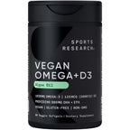 Sports Research Vegan Omega-3 Algae Oil 1400mg with D3 5000IU - 60 Softgels