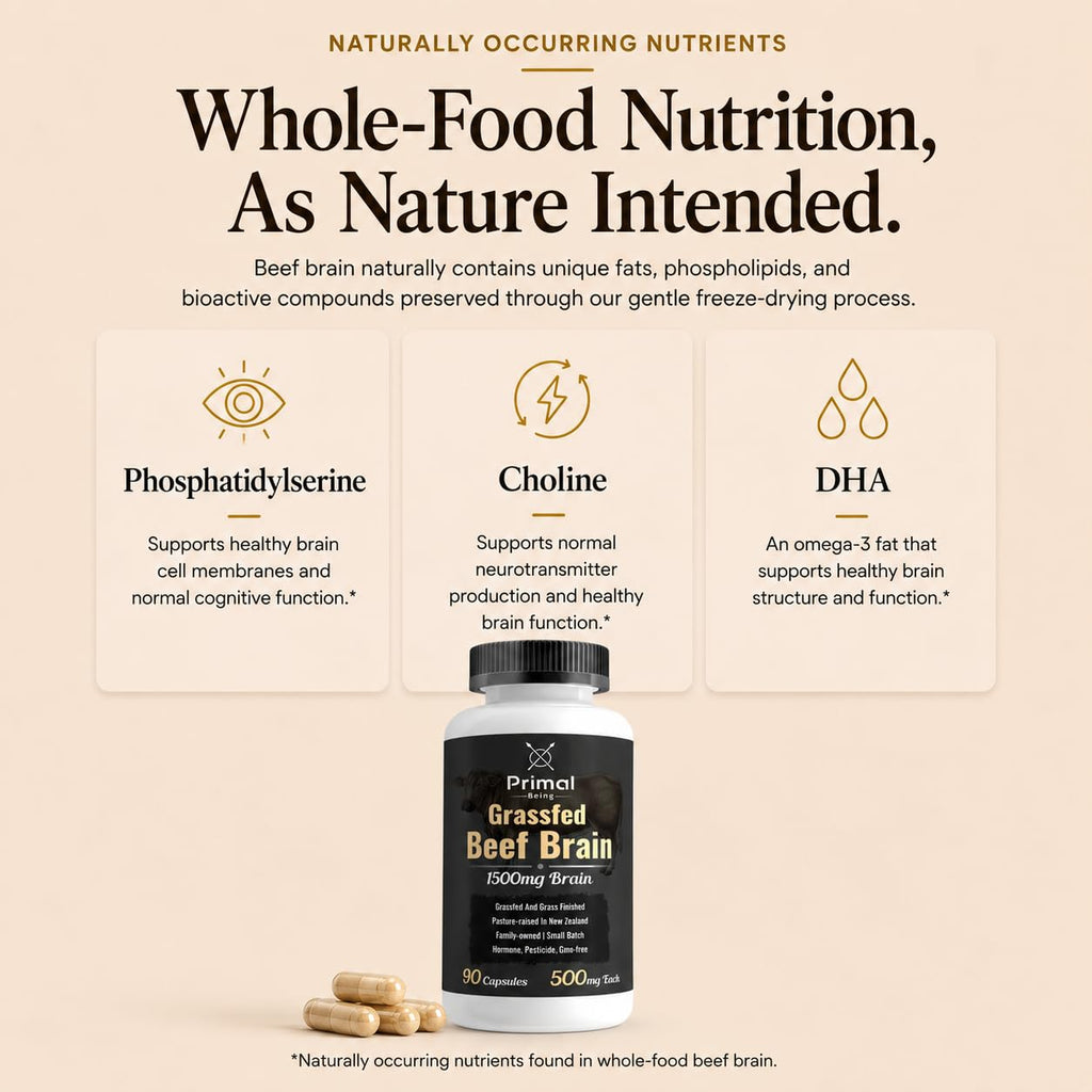 Primal Being Grassfed Beef Brain Capsules - 90 Capsules - image 6