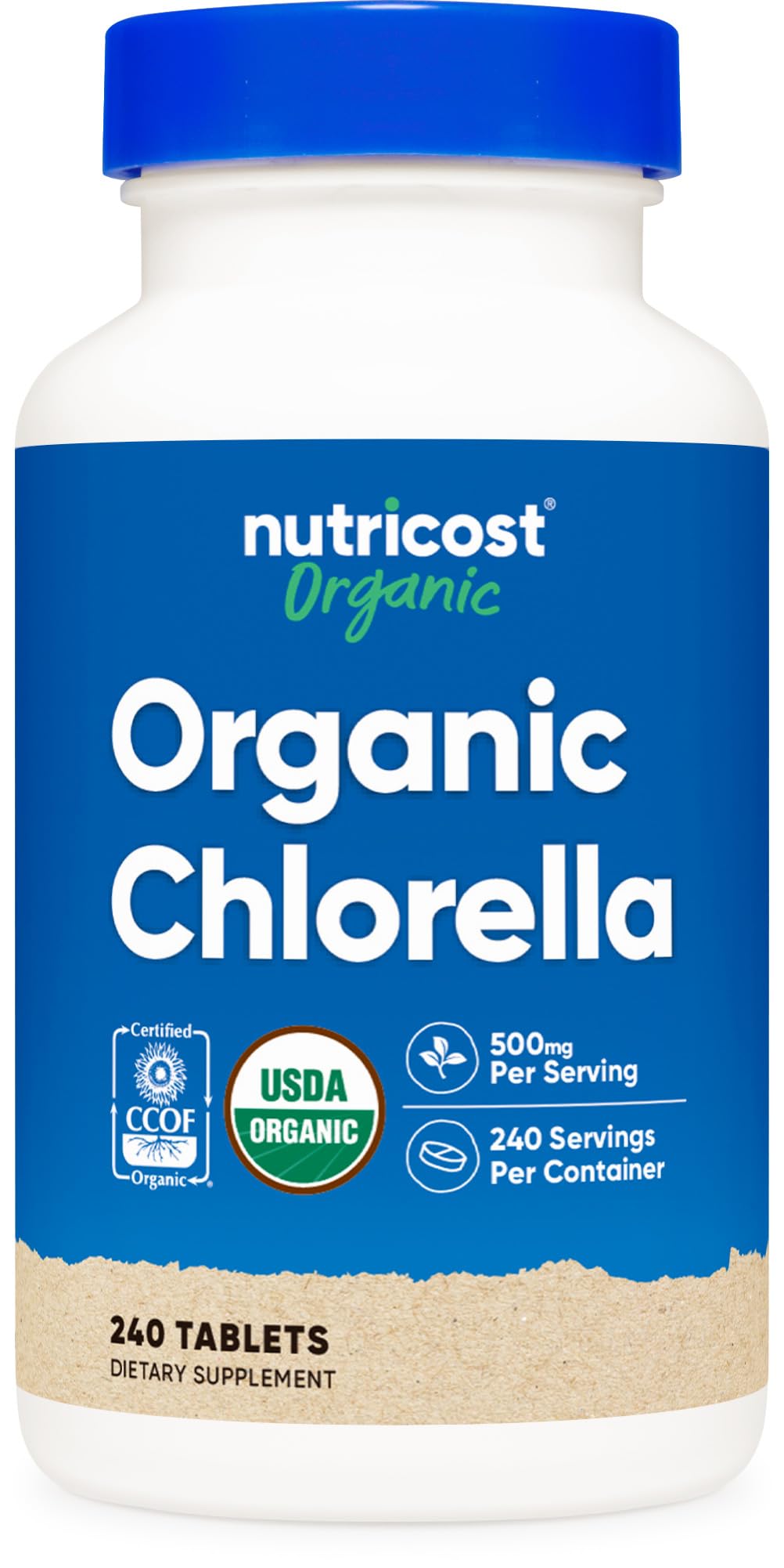 Nutricost Organic Chlorella 500mg - 240 Tablets