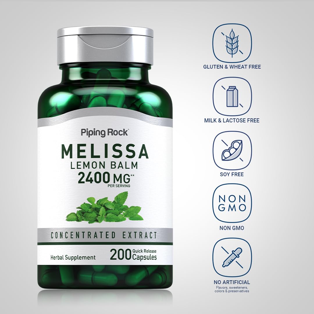 Piping Rock Lemon Balm Extract - 200 Capsules - image 3