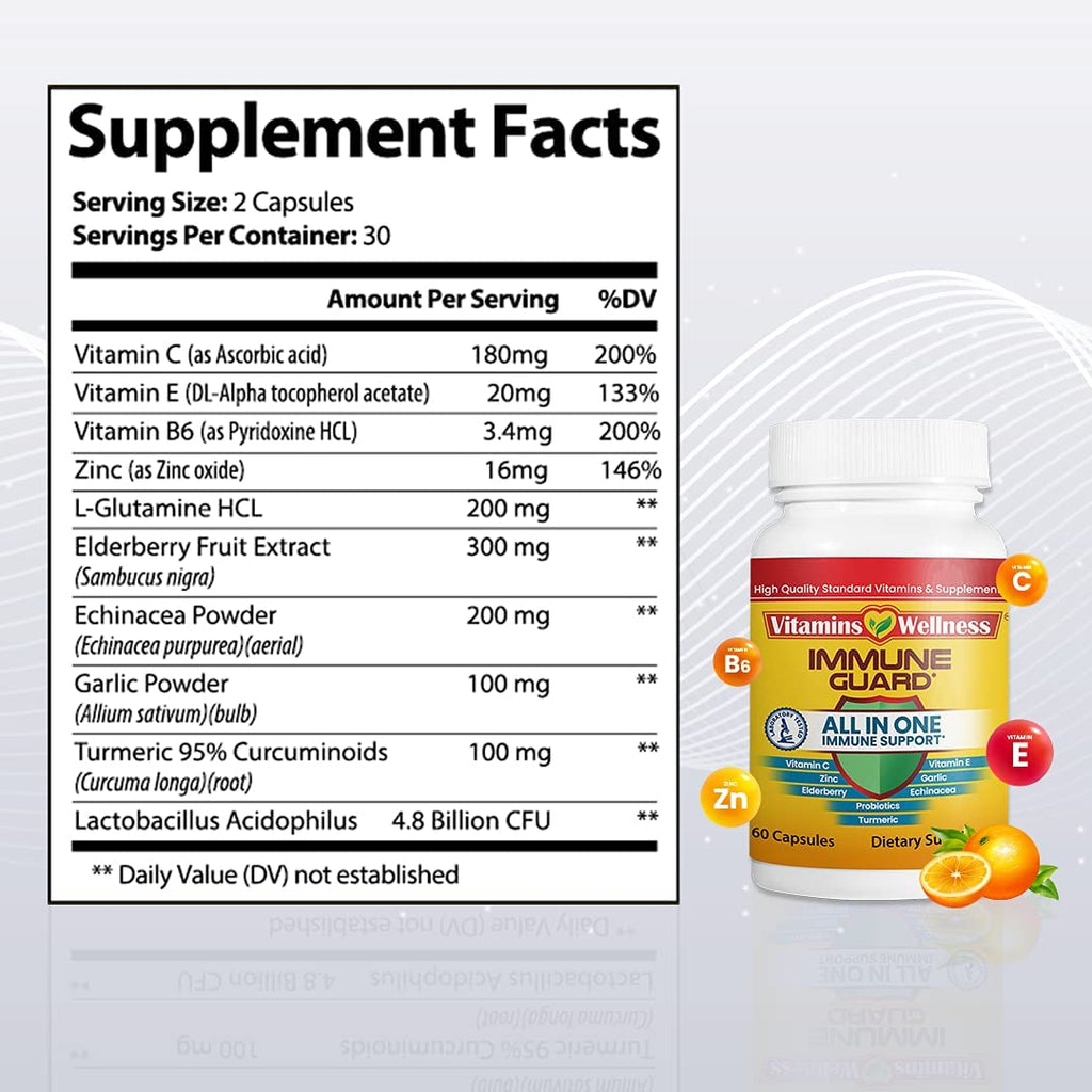 Vitamins Wellness 10-in-1 Immune Support Supplement - 60 Capsules - image 3