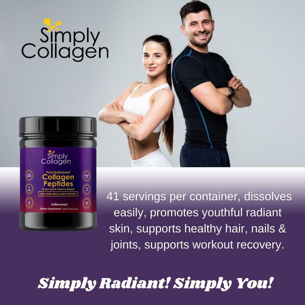 Simply Collagen Hydrolyzed Collagen Peptides Powder Grass-Fed - 41 Servings - image 3