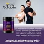 Simply Collagen Hydrolyzed Collagen Peptides Powder Grass-Fed - 41 Servings - image 3