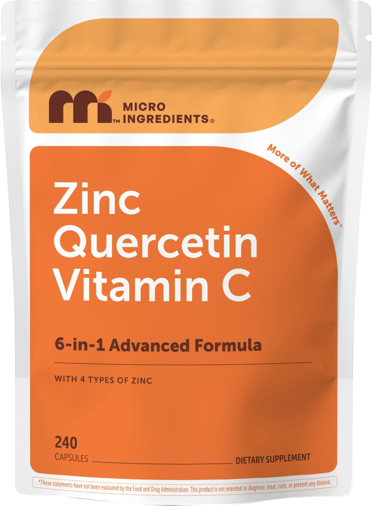 Micro Ingredients Quercetin with Vitamin C & Zinc - 240 Capsules