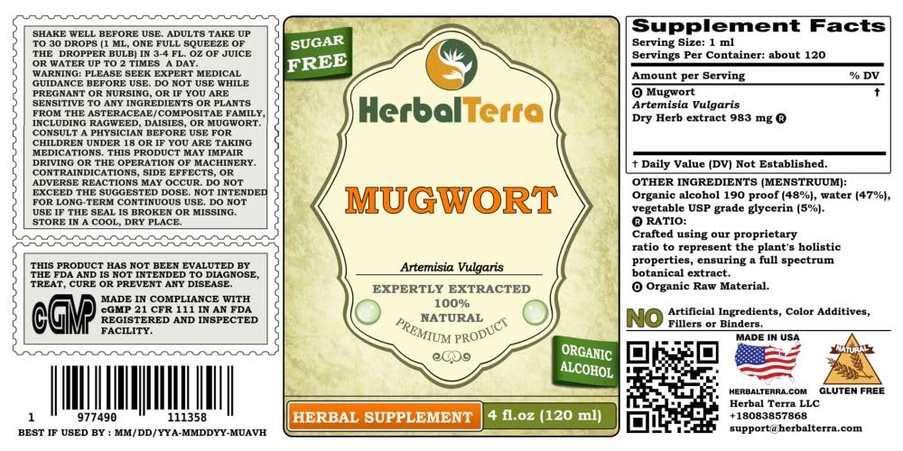 Herbal Terra LLC Mugwort (Artemisia Vulgaris) Tincture