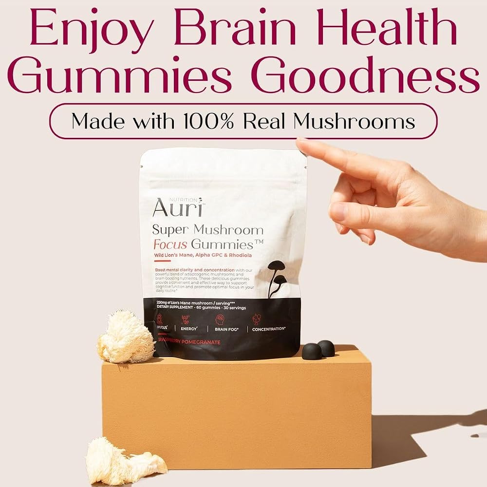Auri Super Mushroom Focus Gummies with Lion's Mane - 60 Gummies - image 3