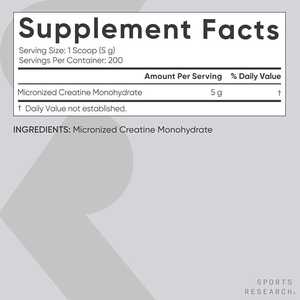 Sports Research® Creatine Monohydrate - Gain Lean Muscle