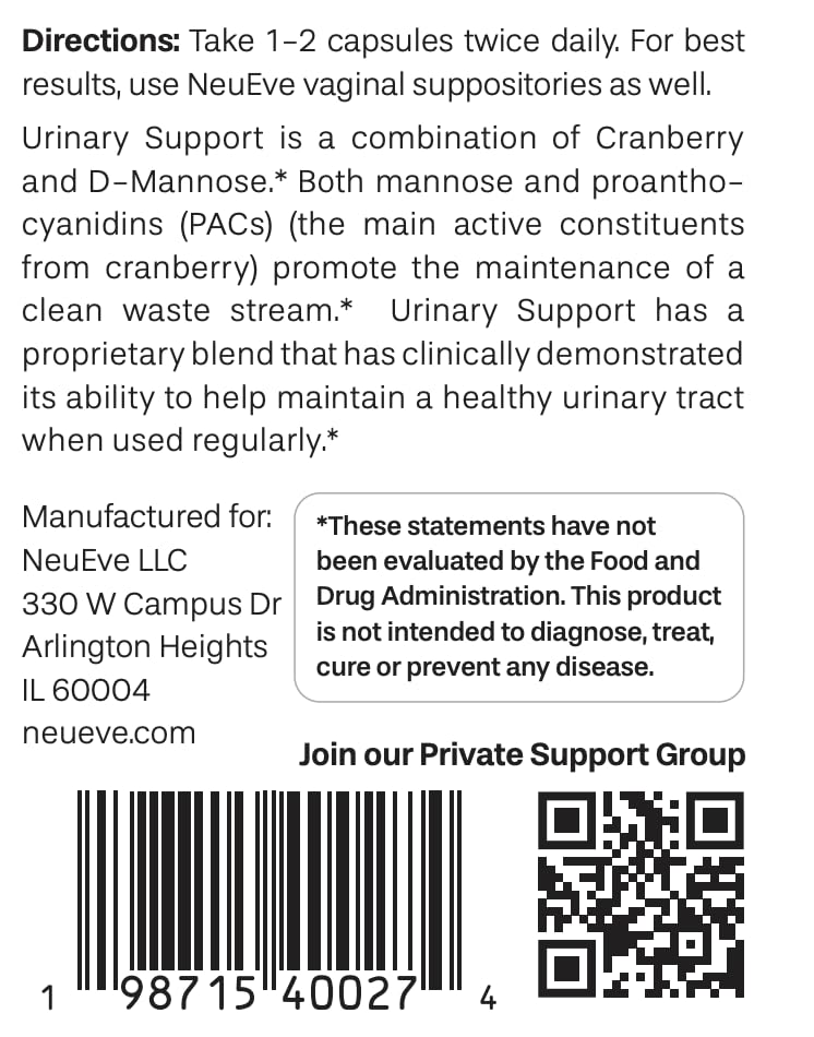 NeuEve Cranberry and D-Mannose Urinary Support - 90 Vegan Capsules - image 9
