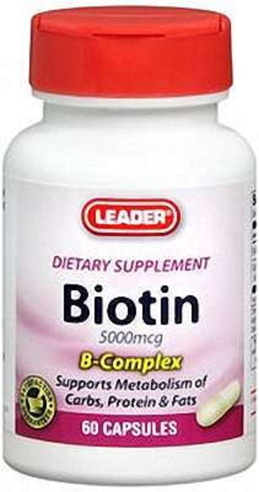 Leader Biotin 5000mcg Capsules - 60 Count