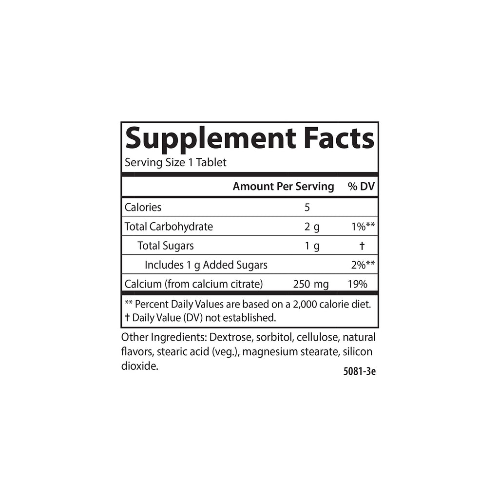 Carlson Chewable Calcium Citrate 250 mg - 120 Tablets - image 2
