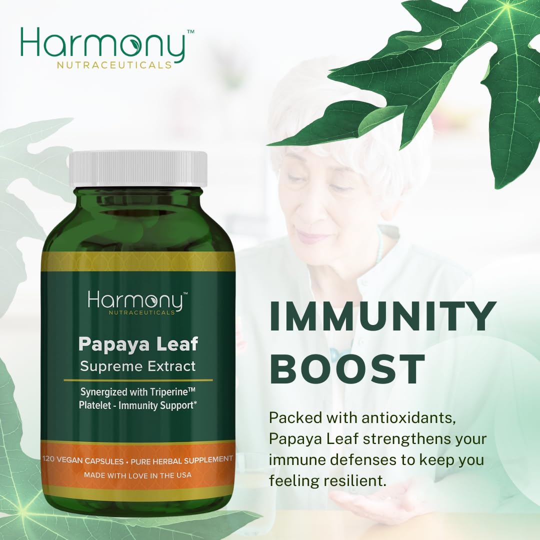 Harmony Nutraceuticals Papaya Leaf Extract - 120 Vegan Capsules - image 4