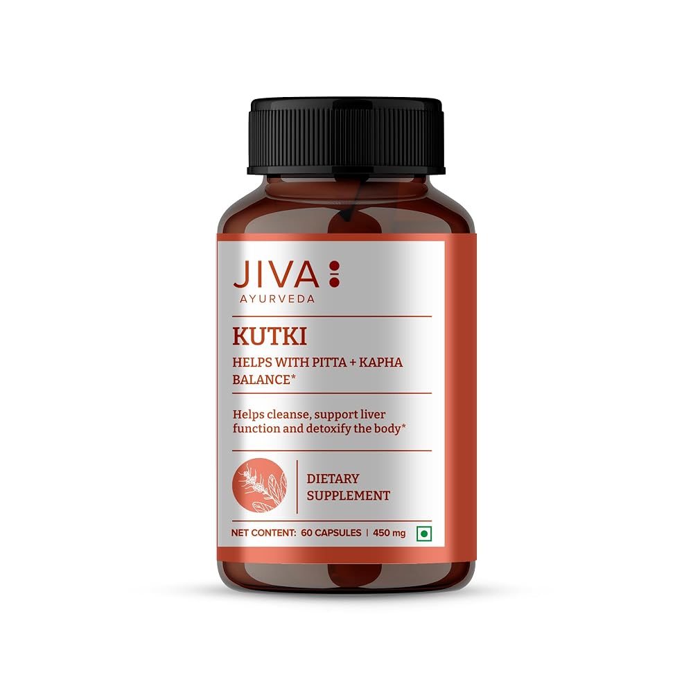 Jiva Ayurveda Kutki Capsules Liver Support - 60 Vegetarian Capsules