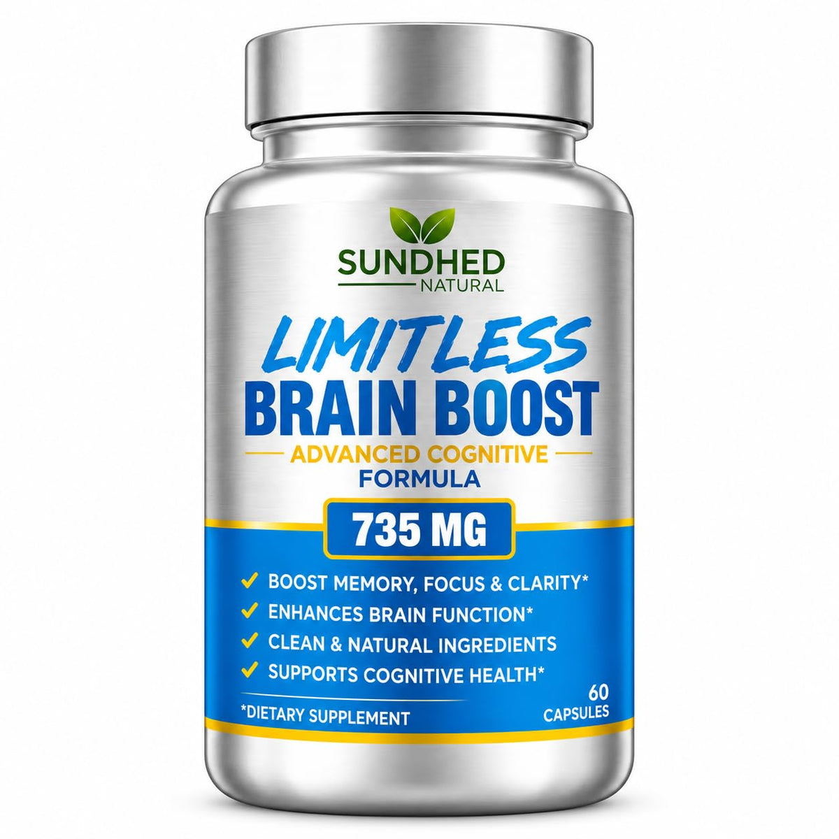 Sundhed Natural Limitless Brain Boost - 60 Capsules