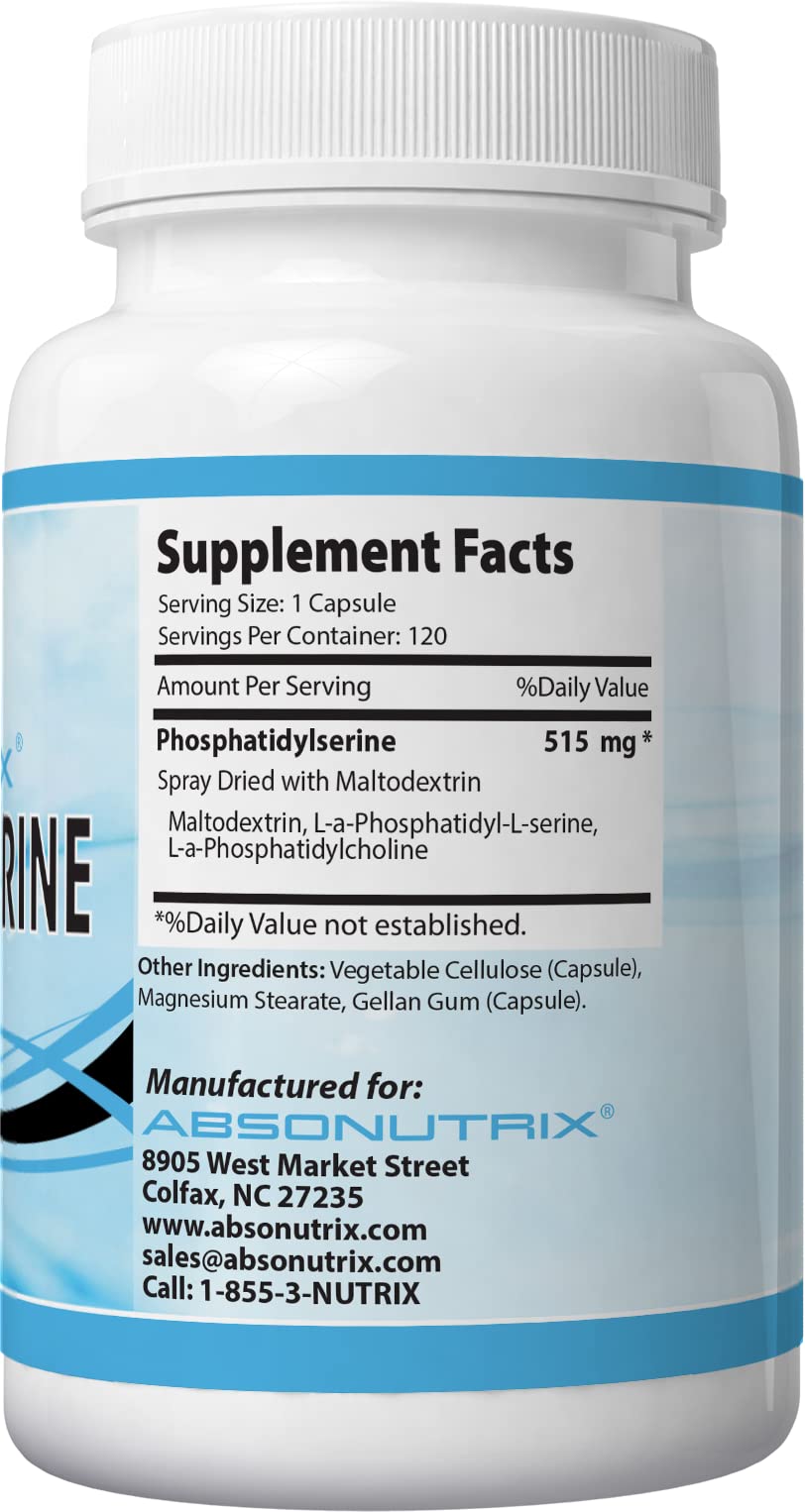 Absonutrix Phosphatidylserine 515 mg Brain Support - 120 Capsules - image 2