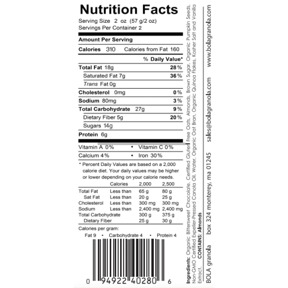 BOLA Granola Bars Gluten-Free Original Chocolate Almond - 6-Pack - image 3