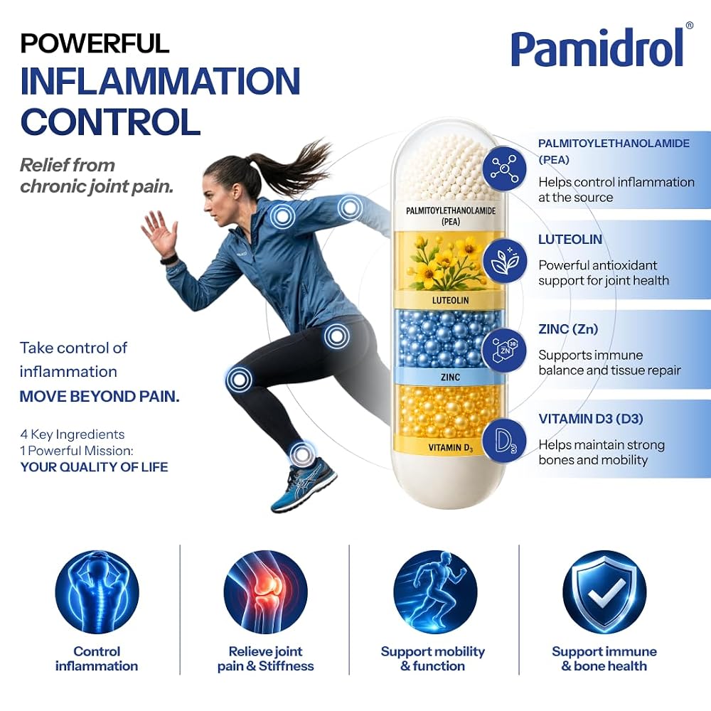 Pamidrol Nerve and Joint Support with Calcium - 120 Capsules - image 2