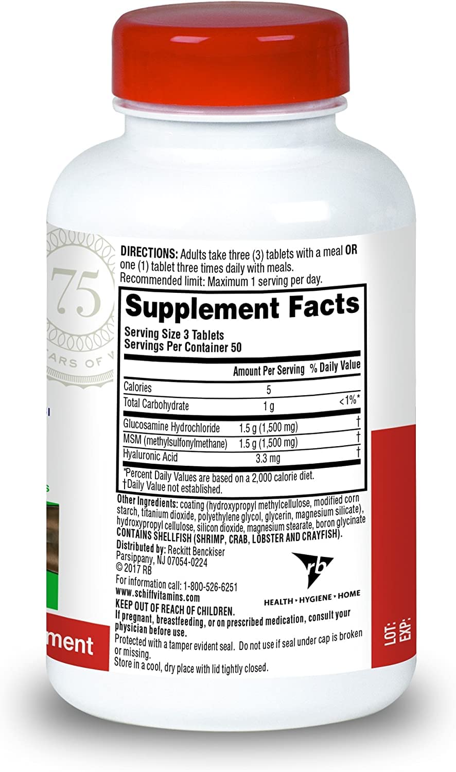 Schiff Glucosamine 1500mg Plus MSM Joint Supplement - 150 Tablets - image 2