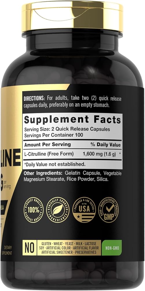 Carlyle L-Citrulline 1600mg - 200 Capsules - image 2